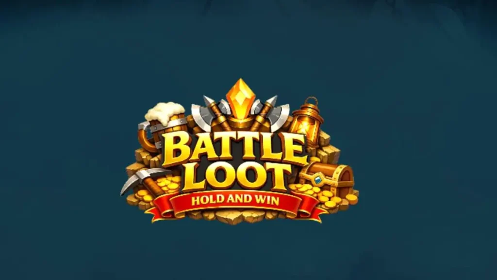 Tampilan visual slot Battle Loot: Hold and Win dengan tema kurcaci dan harta karun