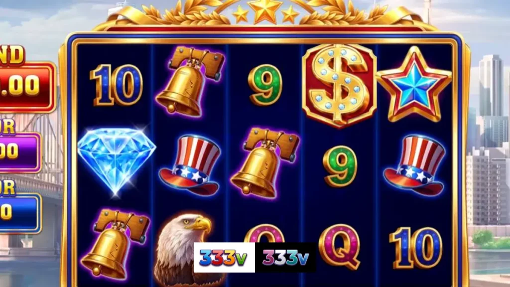 Tampilan visual slot Legacy of Liberty dengan tema Amerika